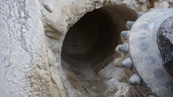 Microtunnelling through limestone