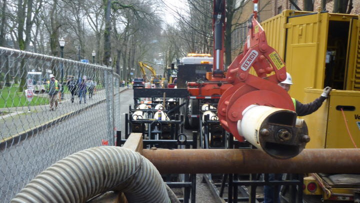 Microtunnelling project in Portland, US