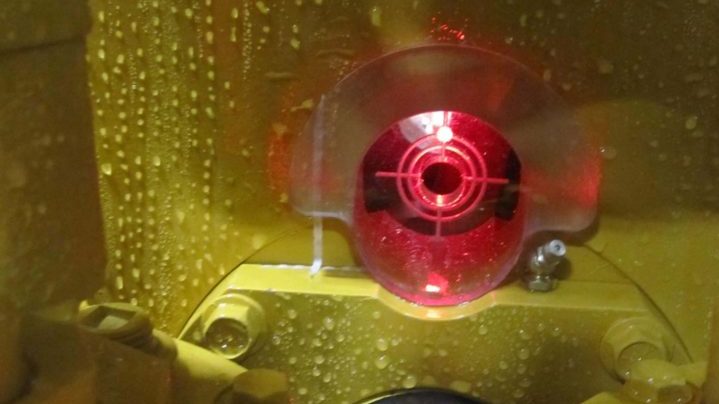 A laser guides the contractor for an accurate installation
