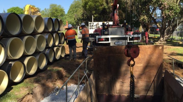 A microtunnelling project site